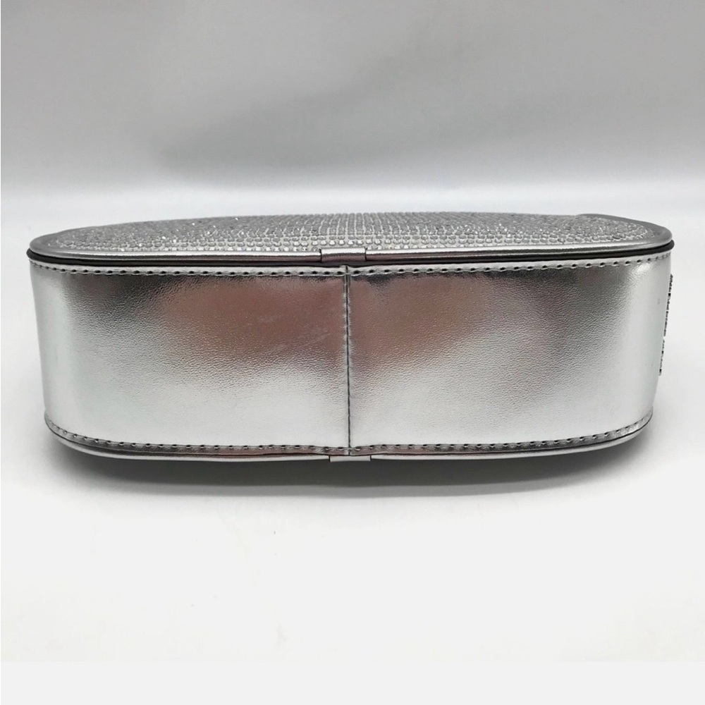 Michael Kors Silver Leather Carmela Small Pouchette Crossbody Bag - Picture 5 of 8